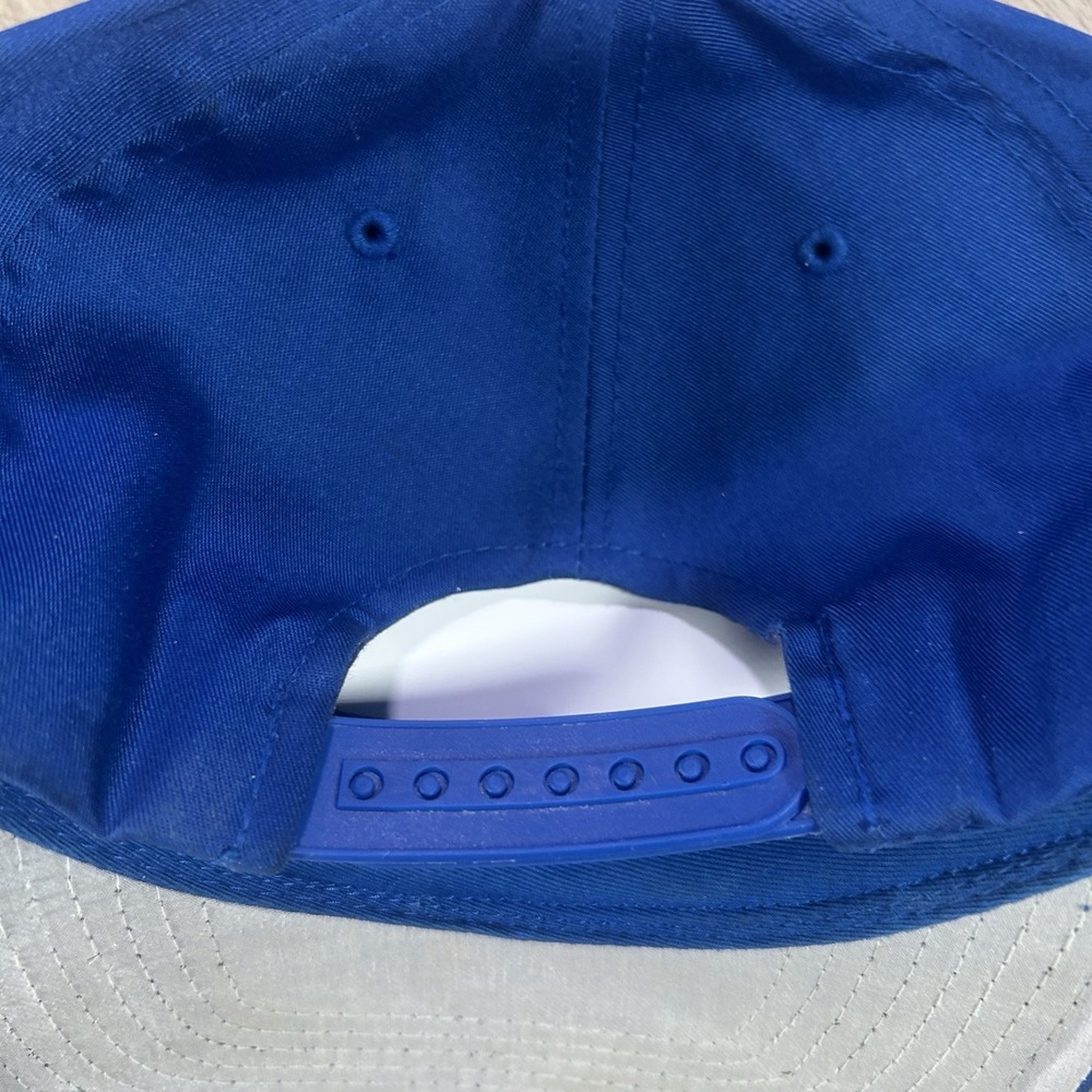 VTG Chicago Cubs Snapback Hat MLB Baseball Blue Plain Logo 7 Cap - Picture 2 of 9